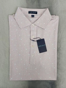 Peter Millar Scarlet Lily Mosaic Performance Jersey Polo MF24XK19KH Men's Medium - Picture 1 of 12