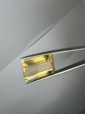 CITRINO NATURALE 11,72CT taglio SMERALDO 11x18mm PIETRA PREZIOSA - Immagine 1 di 4