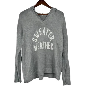 Suéter Gris Jaspeado Brezo Clima Deletrear Gráfico Tejido Sudadera con Capucha Suéter XL - Imagen 1 de 6