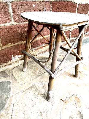 Soporte de mesa ramita arte popular antiguo primitivo rústico, Adirondack Foto 1 de 4