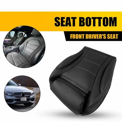Driver Bottom Leather Seat Cover Black For 15-21 Mercedes Benz C250 C300 C400 EA - Image 1 of 4