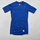 Nike Pro Tight Youth Training Shirt Size XL 18-20 Blue Short Sleeve
