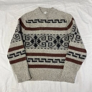 Maglione Pendleton Vintage Uomo Medium M Beige Lana South Western Wear Azteco anni 80 - Foto 1 di 9