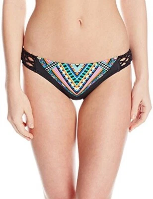 Jessica Simpson Women's Braided Hipster Bikini Bottom Black Small NWT - Image 1 of 2