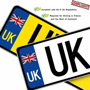 UK Car Stickers, Pk of 4 European Road Legal UK Car Number Plate Vinyl GB - Picture 1 of 5