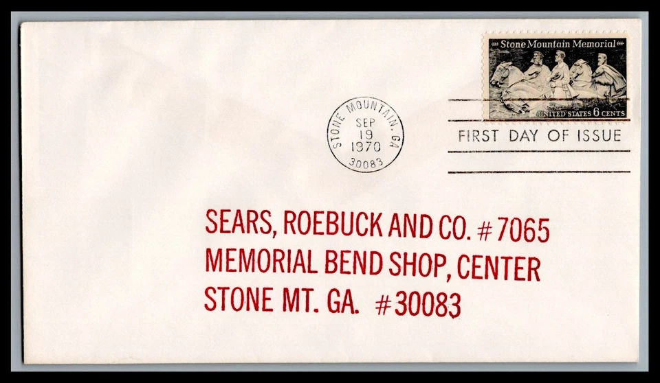 US FDC # 1408 6c Stone  Mountain  none addressed 1970, 9g389 - Image 1 of 1