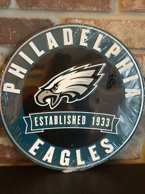 费城老鹰队 NFL 12 英寸圆形金属浮雕标志健身房车库 Mancave SheShed — 第 1/2 张图片