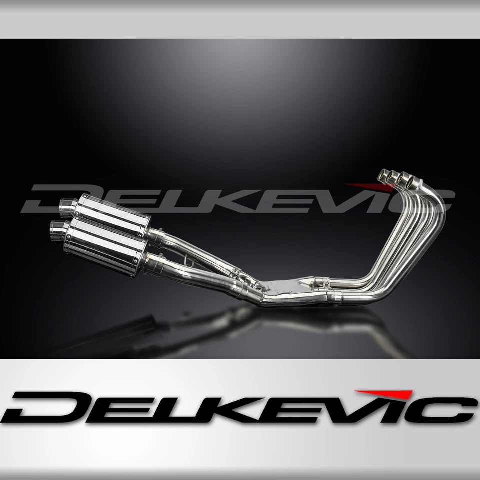 Silenciadores de escape completo Yamaha FJ1100 1984-1985 Delkevic 4-2 9" ovalados de acero inoxidable Foto 1 de 4