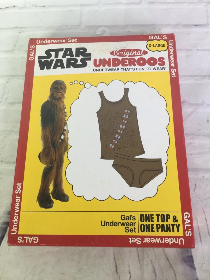 Conjunto de bragas y camiseta sin mangas Underoos Star Wars Chewbacca para mujer junior XL Foto 1 de 4