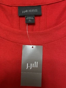 J. Jill Wearever Collection Cherry Red Short Sleeve Dress Large Tall ($89) NWT - Picture 1 of 12