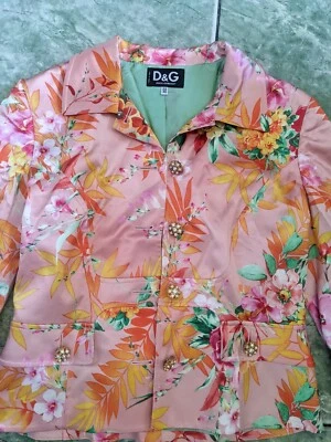 Chaqueta floral satinada seda Dolce & Gabbana Foto 1 de 4