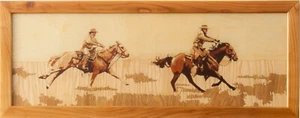 Cowboys auf Pferden Wilder Westen Landschaft Vintage Landhausstil Intarsien Intarsien - Bild 1 von 12