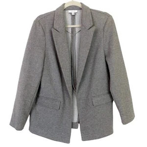 Topshop Blazer Jacket Cardigan Women's Size 10 Gray Open Front Cotton Blend EUC - Picture 1 of 8