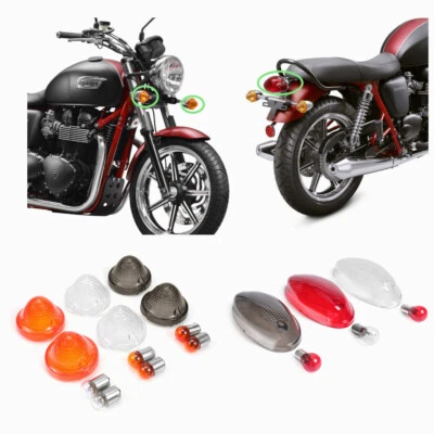 Turn Signals Cover Tail Light Lens For Triumph Bonneville Scrambler Speedmaster - Image 1 of 4