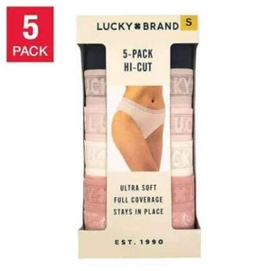 Lucky Brand Ladies' Hi Cut, 5-pack Ultra Soft Full Coverage Panties, NEW - Picture 1 of 22