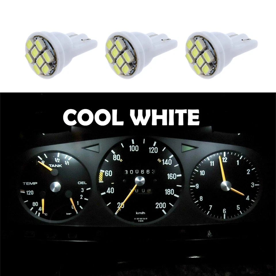 Gauge Cluster LED Dashboard Bulbs Kit 6000K White For Mercedes Benz 77-85 W123 - Image 1 of 4