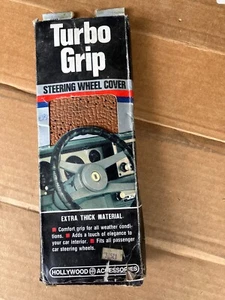 Vintage Hollywood Accessories Steering Wheel Cover 1986 Brown Tan Wheel NOS - Picture 1 of 11