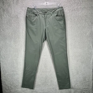 Lululemon Commission Pants Mens 34x32 Green ABC Slim Warpstreme Chino Casual - Picture 1 of 13