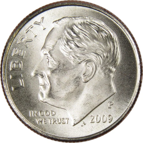 2009 P Roosevelt Dime BU Uncirculated Mint State 10c US Coin Collectible Cover