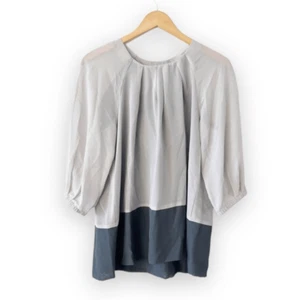 Simply Chloe Dao Gray Colorblock Flowy Popover Tunic Size S QVC Project Runway - Picture 1 of 9