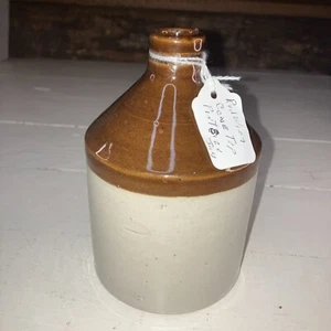 Vintage USA Stoneware Brown 1 pint Whisky Moonshine Jug 6" - Picture 1 of 9