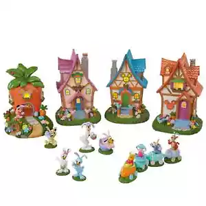 Disney Spring Musical Light-up Easter Spring Village 13-piece Holiday Set NEW - Picture 1 of 11