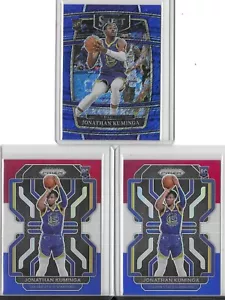 Lot (3) 2021-22 Panini Prizm Jonathan Kuminga Warriors RC Rookie RWB Select SP - Picture 1 of 2