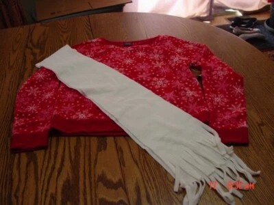 Conjunto de top e cachecol feminino lã inverno temático 2 peças por Faded Glory - Imagem 1 de 4