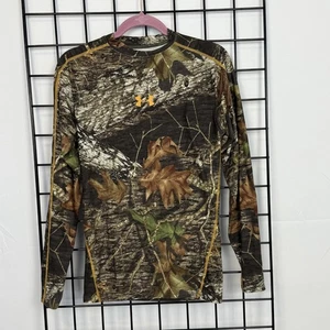 Under Armour Cold Gear Camo Hunting Shirt Womens L Large Brown Long Sleeve - Picture 1 of 9