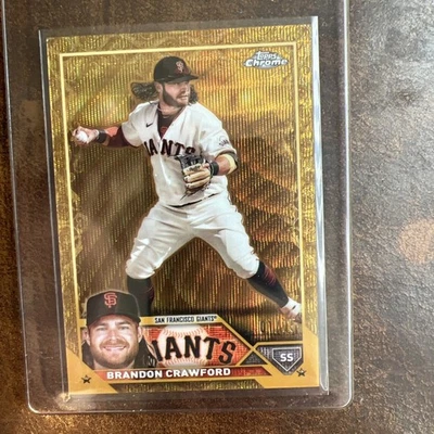 2023 Topps Gilded Collection - Brandon Crawford #146 Gold Wave Etch /75 - Image 1 of 2