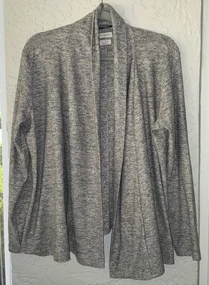 Van Heusen Gray & White Women's Open Front Cardigan - Image 1 of 4