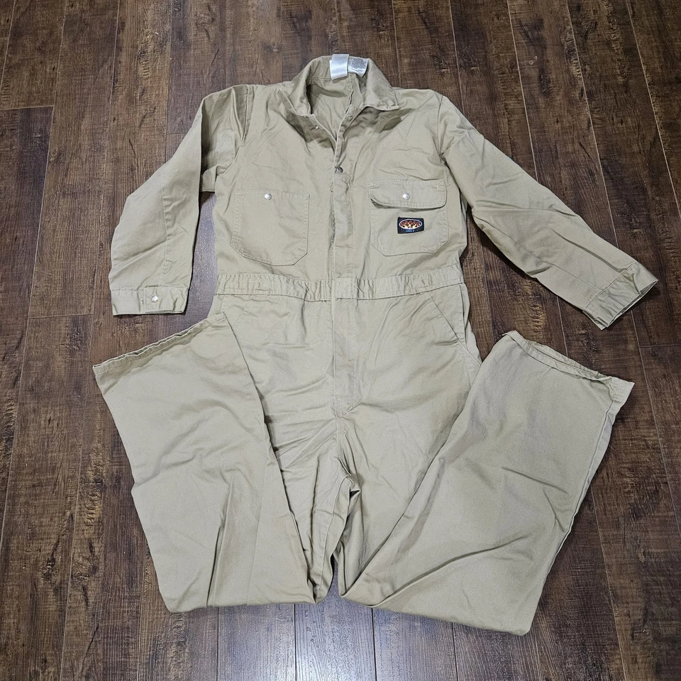 Mono caqui resistente al fuego RASCO FR sarga sin forro HRC2 42 largo Foto 1 de 4