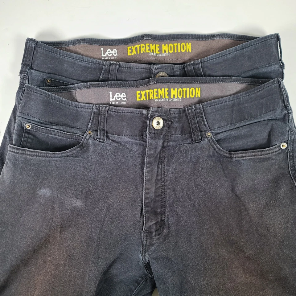 Lee Jeans Men's 36x30 (36x32 tag) Black Extreme Motion Slim Fit Modern Lot of 2 - Image 1 of 4