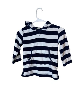 Sudadera con Capucha Pottery Barn Niños Niño Pequeño 2T-3T Azul Marino Blanco Rayas Terry Pullover Natación Foto 1 de 4
