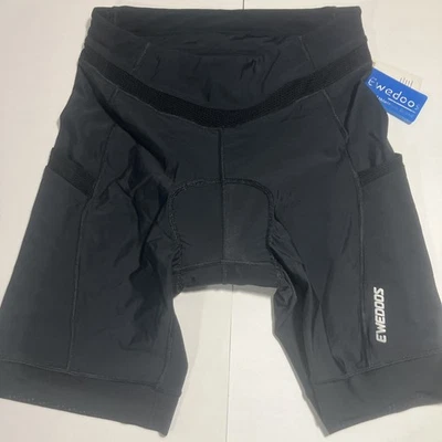 Pantalones Cortos de Bicicleta Acolchados Ewedoos Para Hombres Pantalones Cortos de Ciclismo para Bicicleta Negros Talla Grande Nuevos con Etiquetas Foto 1 de 4