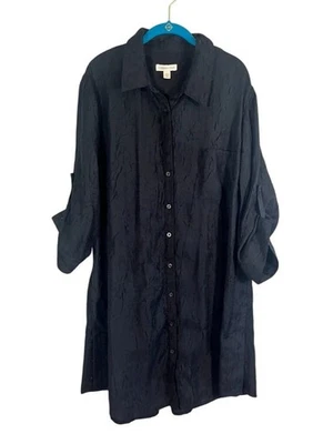 Vestido Coldwater Creek Bambú Negro 2X Neutro Minimalista Clásico Chic Artístico Años 90 Foto 1 de 4