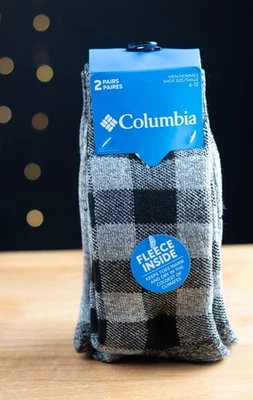 Paquete de 2 calcetines térmicos forrados de vellón Columbia para hombre DH3 grises 6-12 nuevos con etiquetas Foto 1 de 4