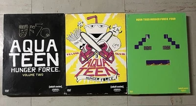 Aqua Teen Hunger Force DVD Lot Volumes 2 3 & 4 Adult Swim Cartoon Set - Image 1 of 2