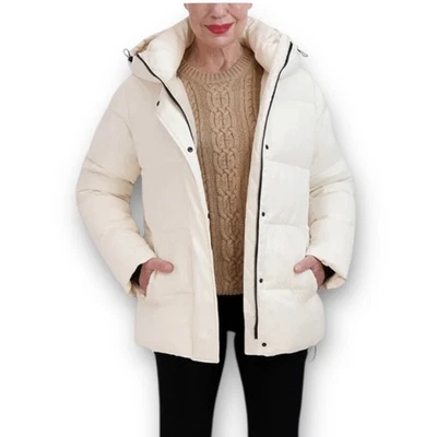 NWT Two by Vince Camuto Recycled Women’s Hooded Puffer Jacket White Size XL - Image 1 of 4