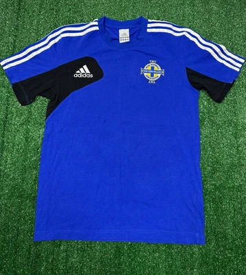 Northern Ireland Adidas 2012 Blue Cotton T-Shirt | Mens Adult Small Football Top - Image 1 of 4
