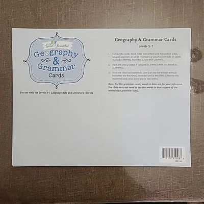 The Good and The Beautiful Geography and Grammar Cards Levels 5-7 - Image 1 of 4
