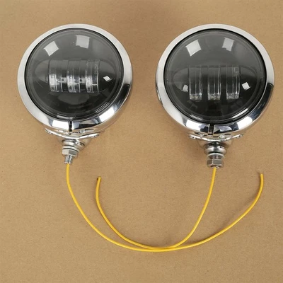 Luces antiniebla antiniebla foco auxiliar LED de 4-1/2" lámpara carcasa cubo apto para Harley Foto 1 de 4