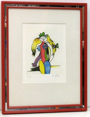 Otmar Alt "Jungfrau" P.P.  Farbradierung POP ART handsigniert 20 x 16 cm - Bild 1 von 4