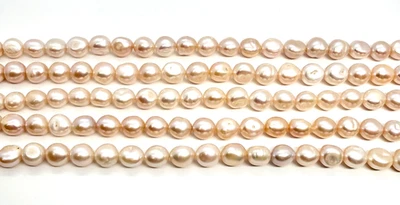 Natural Light Peach Fresh Water Pearl Baroque 10-11 mm 15.5 in. Strands - Image 1 of 4