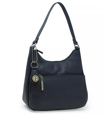 Bolsa de ombro feminina GIANI BERNINI Nappa couro clássico hobo - AZUL MARINHO - Imagem 1 de 4