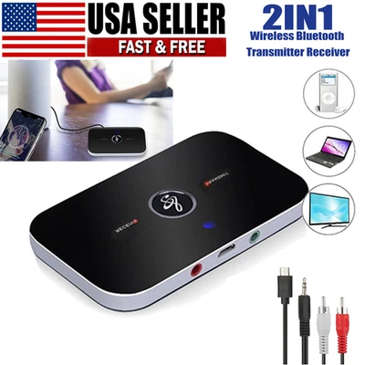 Transmitter Receiver 3.5mm Jack Aux Adapter 2 IN 1 Wireless Audio Bluetooth 5.0 - Image 1 of 4