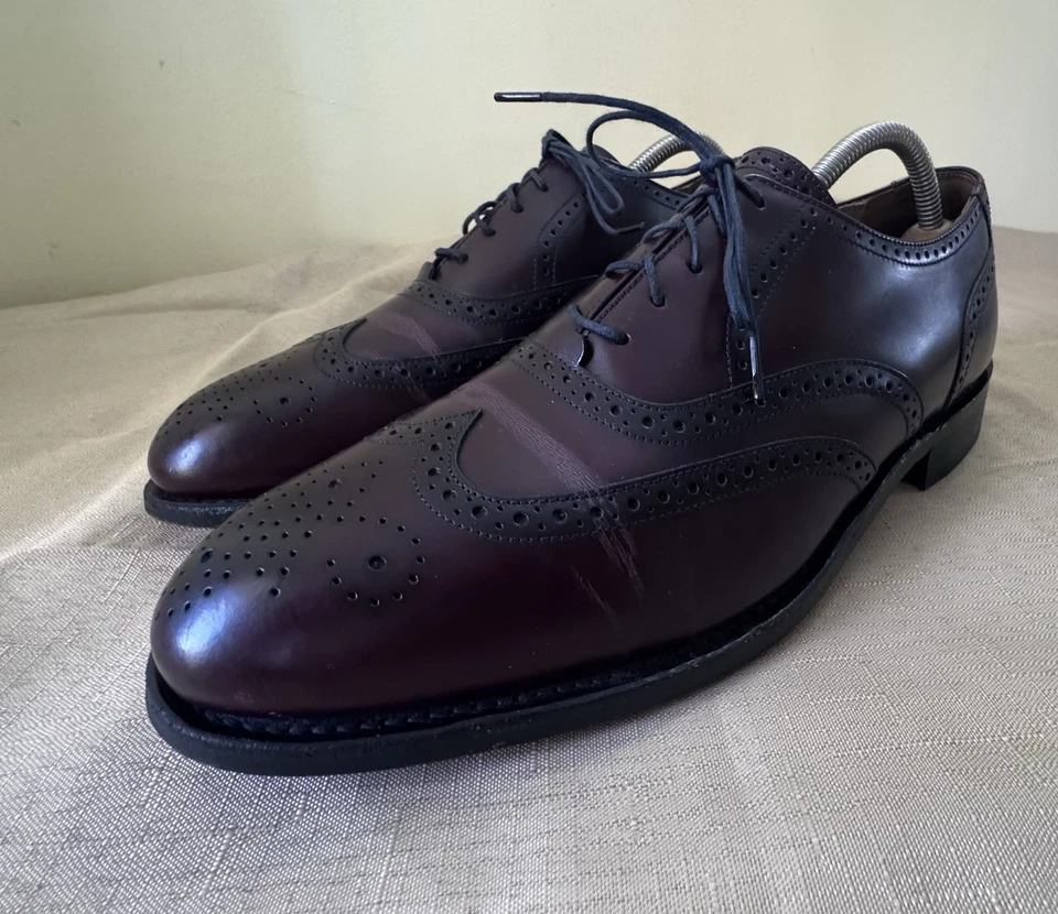 Zapato de vestir de cuero Oxford puntas de ala vintage BOSTONIAN CROWN WINDSOR 9,5 Foto 1 de 4