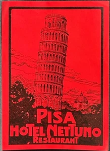 PISA ITALIEN VINTAGE GEPÄCK ETIKETT-HOTEL NETTUNO RESTAURANT-SCHIEFER TURM VON PISA - Bild 1 von 2