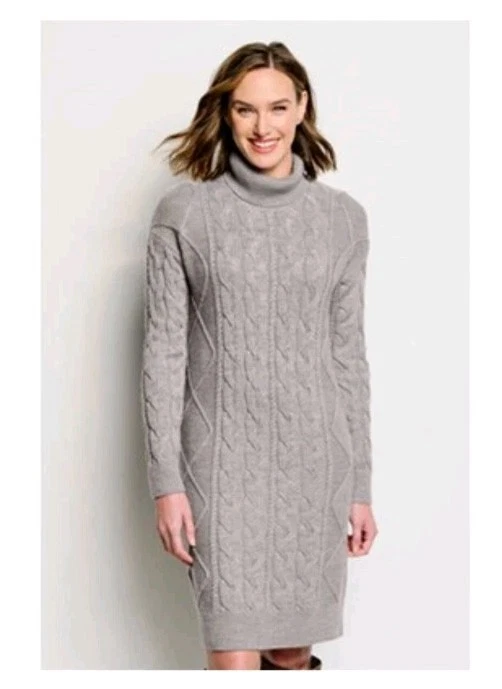 Vestido Suéter Orvis Merino Cable Para Mujer Grande Gris Lana Clásico Tranquilo Lujo Foto 1 de 4