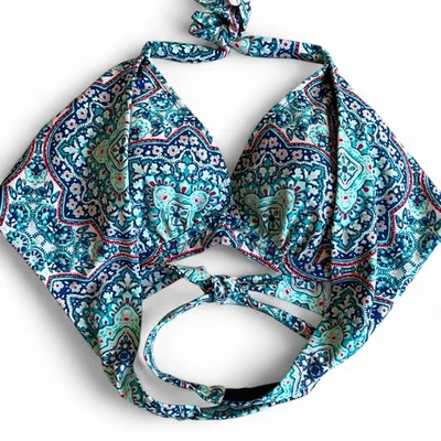 Top de bikini envolvente copa sujetador Athleta Monaco 217655 36D/DD Foto 1 de 4